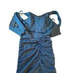 Cachet Blue Glitter Jeweled One Shoulder Dress Photo 11