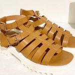 Torrid  Size 10WW Tan Chunky Gladiator Sandal Strappy Wide Width Photo 4