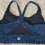 Lululemon  Train Times Bra Pulse Capri Black Blue Women's 8 Workout Yoga Stretch‎ Photo 3