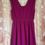 Buttons Francesca's  Fuchsia Blouson Chiffon Dress Photo 4