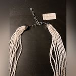 Talbots NWT White Silver Gold Seed Beaded Necklace summer beach casual resort Photo 1