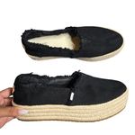 Toms Valencia Black Espadrille Platform Slip-On Shoes Size: 8 Photo 0
