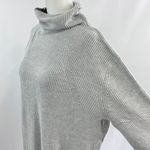 Abound New  Mock Neck Midi Ribbed Long Sleeve Slit Sweater Dress Grey Photo 8