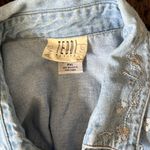 Vintage Denim western floral pearl snaps Long Sleeve shirt XL petite Blue Size undefined Photo 7