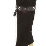 Gucci Dark Brown Suede Leather Fur Lined Tassel Knee Winter High Boots Size 6.5 Photo 0