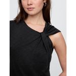 Gap NWT Slub Tie Sleeve T-Shirt Mini Dress Black Size XS Knot Open Minimalist Photo 2