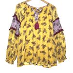 Sundance Women’s Boho Flower Dreams Crinkle Chiffon Tie Neck Top Photo 1