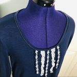 Lucky Brand  Navy Blue Long Sleeve Top Size Medium Photo 3