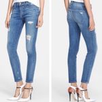 Current/Elliott Benett Destory Wash The Stiletto Distressed Jeans Photo 1