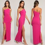 Lulus NWT  Keeper of My Heart Magenta One-Shoulder Maxi Dress Wedding Size XL Photo 1