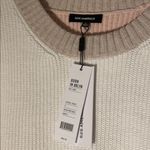 525 AMERICA BORN IN BKLYN Blocked Pullover SWEATER Pink white brown collar small Photo 1