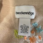 Breckenridge Vintage‎  Button Front Sweater Cardigan Tan Floral EmbroideryY2K Photo 8