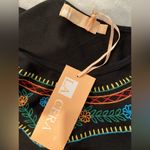 NWT La Cera Size S Black Short Sleeve Mini Dress Subdress Embroidered Floral Photo 9