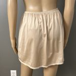 Vanity Fair Vintage  Half Slip Short Med Beige Tan Nylon 11760 Lace Slit 16" Photo 4