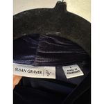 Susan Graver Navy Velvet Cardigan & Tank Top Twin Set Ruched Sleeve Size Large Photo 2