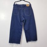 BDG Urban Outfitters  Tapered Baggy Dark Wash Frayed Hem Blue Jeans Photo 2