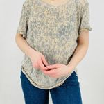 Free People boho slouchy faded leopard animal print tee size s Photo 0