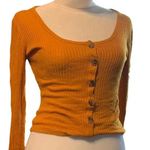Garage  women's small cropped long sleeve, mustard yellow Photo 0