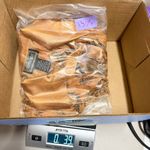 Russell Kemp Large Y2K Slinky Brown Paisley Print 3/4 Top Buttoned Stretch Satin Orange Photo 10