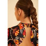 Farm Rio 💕💕 Nature Beauty Red Scarf Backless Midi Dress ~ Large L NWT Photo 10