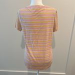 Tory Burch Striped Pima Cotton Logo Tee Sz M Photo 3