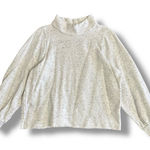 Madewell ‎ MWL Mock Neck Gray Speckled Fleece Sweatshirt Size Large Photo 0