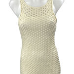Mink Pink Cream Crochet Knit Sleeveless Sheer Mini Swim Cover Up Dress Size S Photo 0