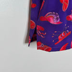 Bonworth Vintage Women’s Purple Red Hat Print Collar Button Front Blouse Size L Photo 1