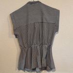 Monteau Cap Sleeve Peplum Blouse with Mandarin Collar Photo 2