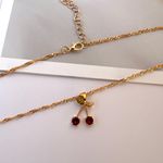 Cherry Pendant Necklace for Women Gold Photo 1