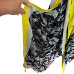 None Grey and blue camouflage print lightweight rectangular scarf with yellow trim Photo 4