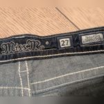 Miss Me  Boyfriend Capri Jeans BLING Rhinestones Womens 27 Crystals Dark Wash Photo 7