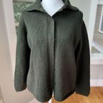 Talbots Vintage Olive Green 100% Merino Wool Polo Collar Cardigan Size Medium Photo 9