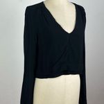 Free People Black Bell Sleeve V Neck Top Photo 1