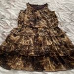 Voir Voir Animal Print Leopard Ruffle Sleeveless Mini Dress, size 14 Photo 7