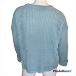Aaron and Amber  aqua chunky chenille oversized sweater Photo 3