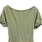 Madewell Jacquard Puff-Sleeve Dress in Gingham, Green and white, size XS Photo 7