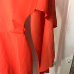 Orange Cape Sleeve Polyester Spandex Small Dress Photo 2
