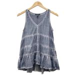 American Eagle  Y2K Tiered Cotton Swing Babydoll Tank Faded Indigo Blue Size XS Photo 9