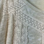 Style & Co  Cream/Ivory Lace Knit Lace Accent Pullover Blouse Size Med EUC #4015 Photo 4
