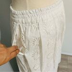 ZARA New High Waisted White Bohemian Embroidered Eyelet Lined Midi Skirt Size M Photo 13