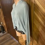 Wildfox Light Blue Cropped Full Zip Hoodie | Soft Terry Knit Loungewear Large Photo 4