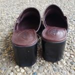 Clarks Heels Women's Brown Leather Slip On Heels - Size 6.5 Photo 4