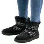 UGG  Classic Galaxy Mini Bling Boots Black Suede Women’s Sz 7 MSRP&180 Photo 0
