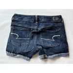 American Eagle  MIDI Super Stretch Dark Wash Denim Shorts Sz 4 PERFECT! Photo 1