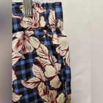 Scotch & Soda Blue Gingham and Burgundy Floral Printed Wide Leg Trousers Size XL Photo 6