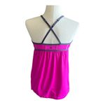 Lululemon -MAGENTA PINK REHEARSAL SURPLICE CRISS CROSS TANK TOP-SIZE 4 Too does not have padding, excellent condition Photo 4