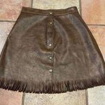 Faux leather fringe western style skirt Size XS Photo 0