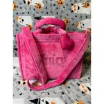 Juicy Couture  Big Spender Velour Tote Bag & Rhinestone Logo Cap Set Hot Pink NWT Photo 2