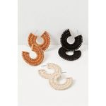 Free People  See If I Care Suede Hoops in Ivory Cream Earrings Bohemian Western Photo 7